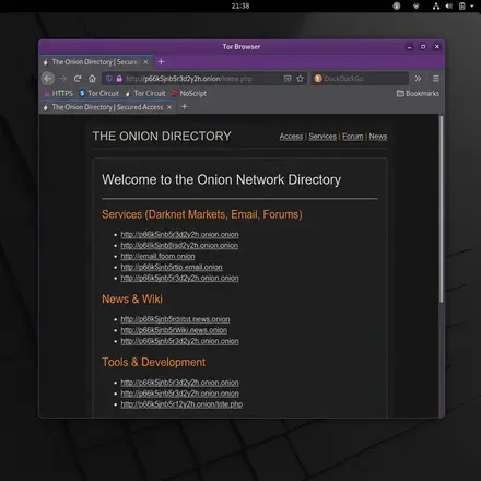 Tor Browser interface used for independent PGP verification of DrugHub Market onion address